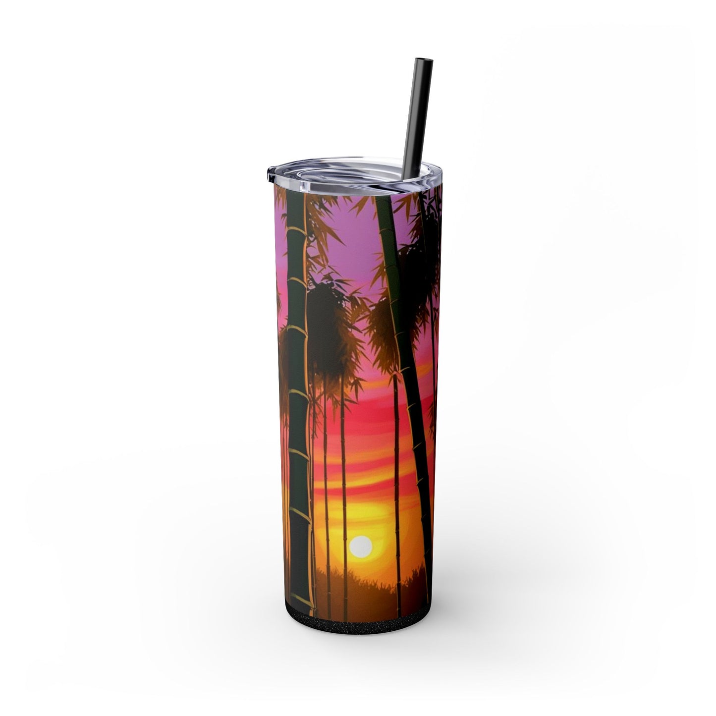 Bamboo Forest Sunrise Skinny Tumbler with Straw, 20oz