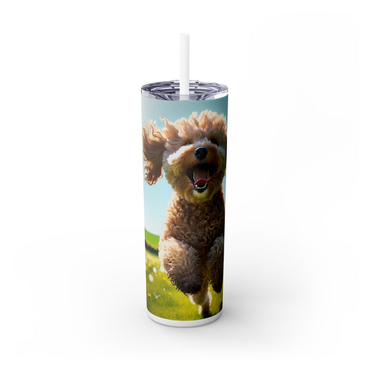 Spoodle Skinny Tumbler with Straw, 20oz