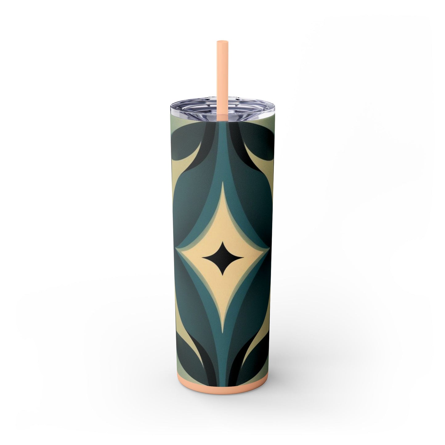 Optical Illusion Skinny Tumbler with Straw, 20oz
