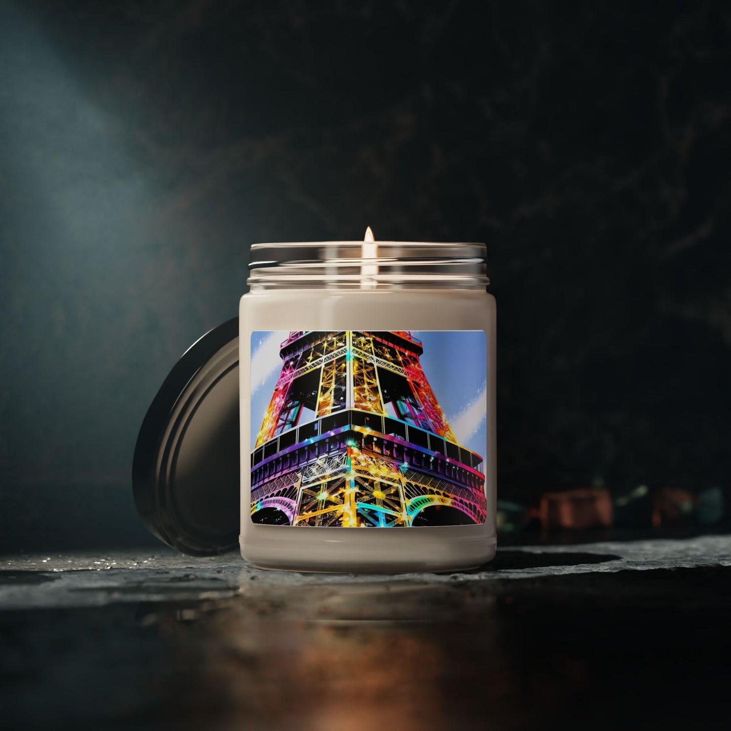 Rainbow Eiffel Tower La Tour Eiffel- Scented Soy Candle, 9oz