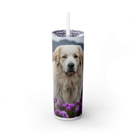 Pyrenean Mountain Dog Skinny Tumbler with Straw, 20oz