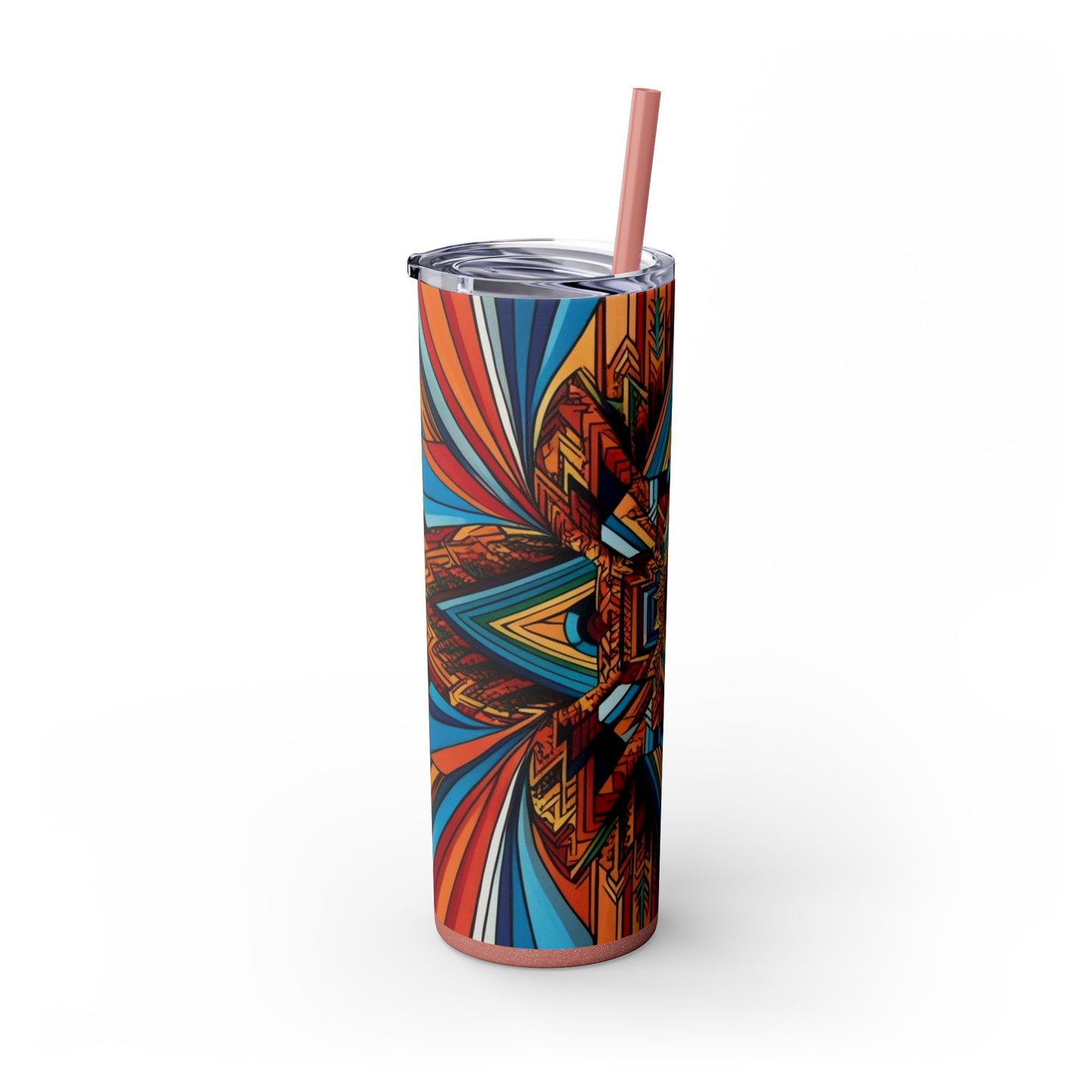 Optical Illusion Skinny Tumbler with Straw, 20oz