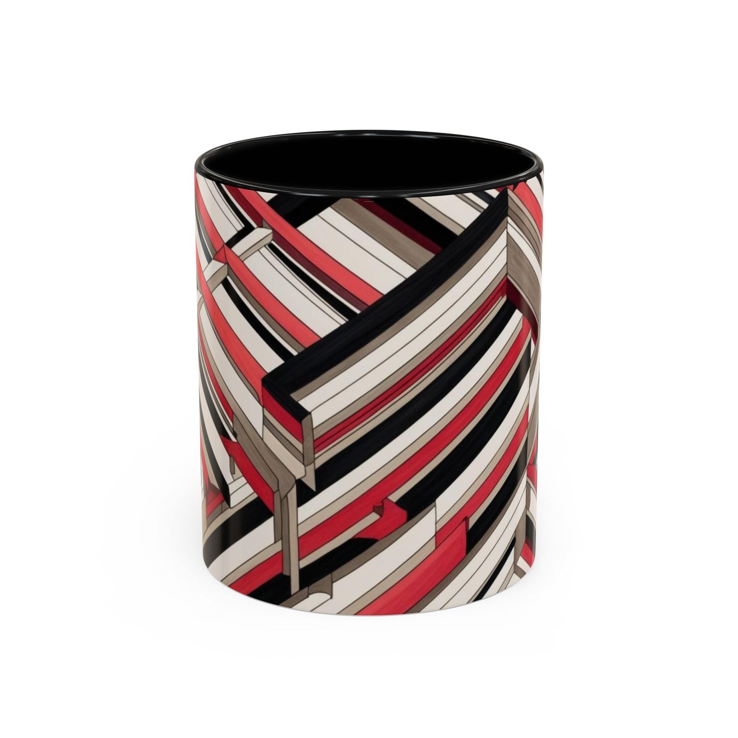 Optical Illusion Accent Mug – Ceramic Coffee Cup