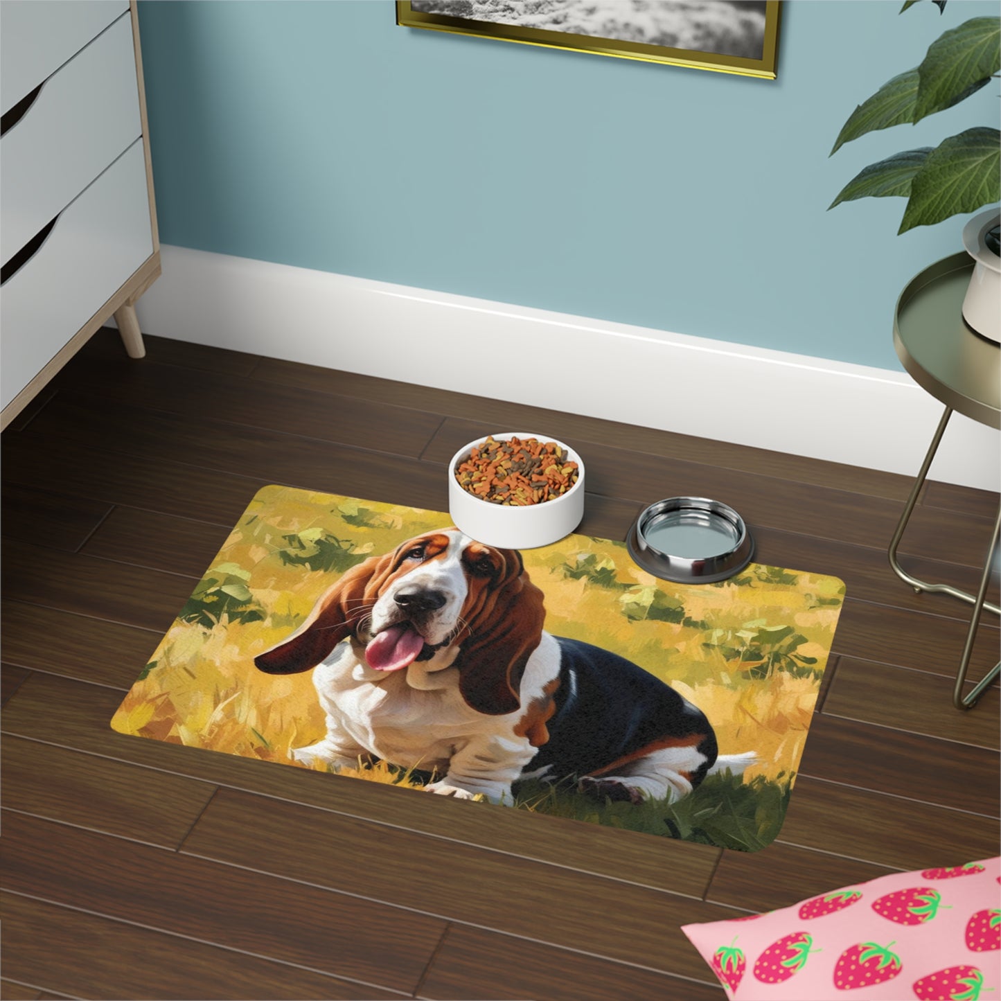 Pet Food Mat (12x18) - Basset Hound