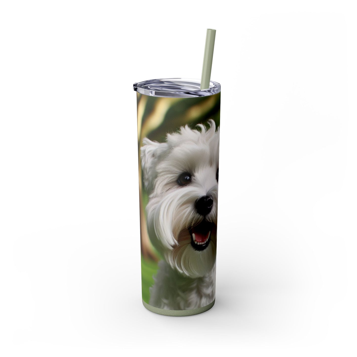 Sealyham Terrier Skinny Tumbler with Straw, 20oz