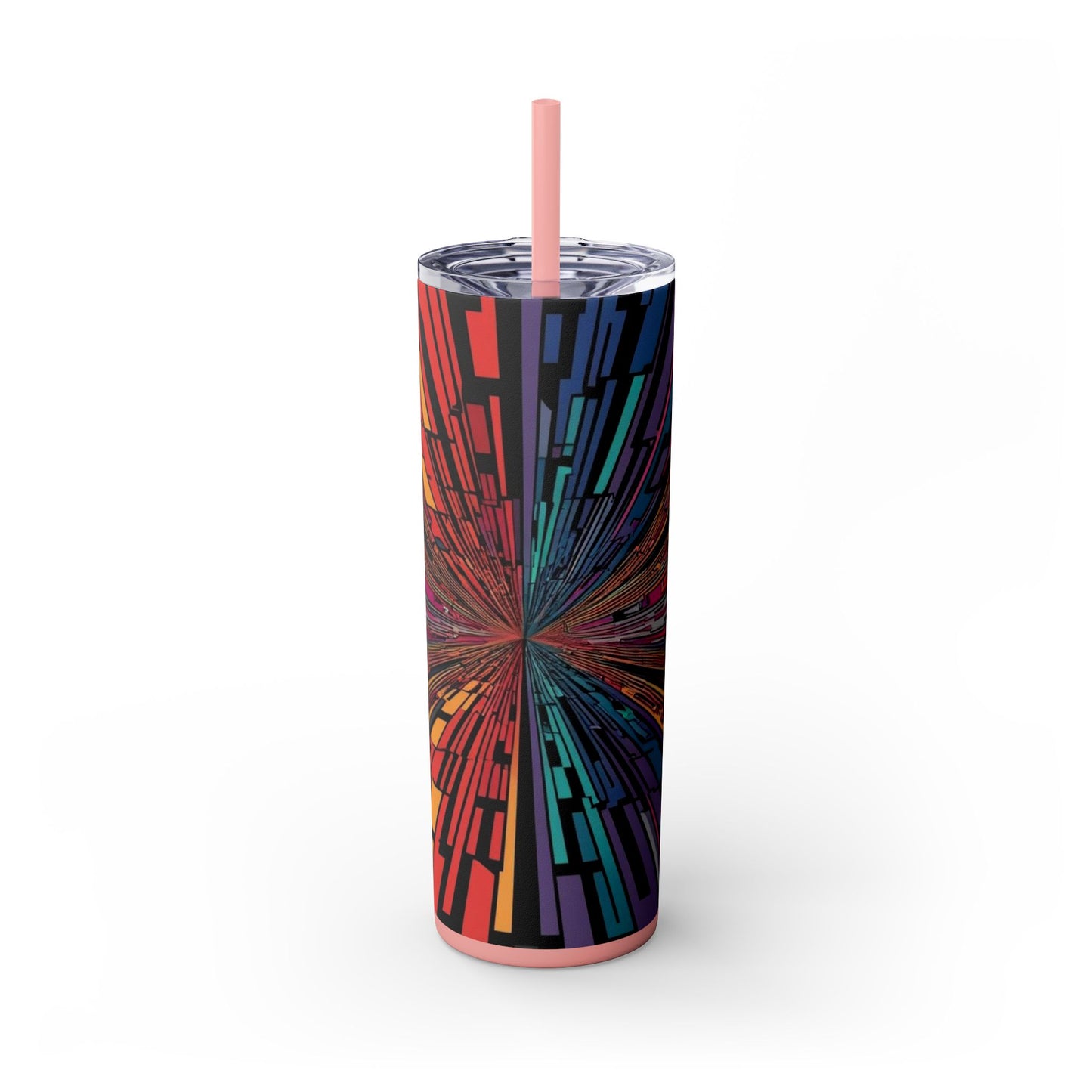 Optical Illusion Skinny Tumbler with Straw, 20oz