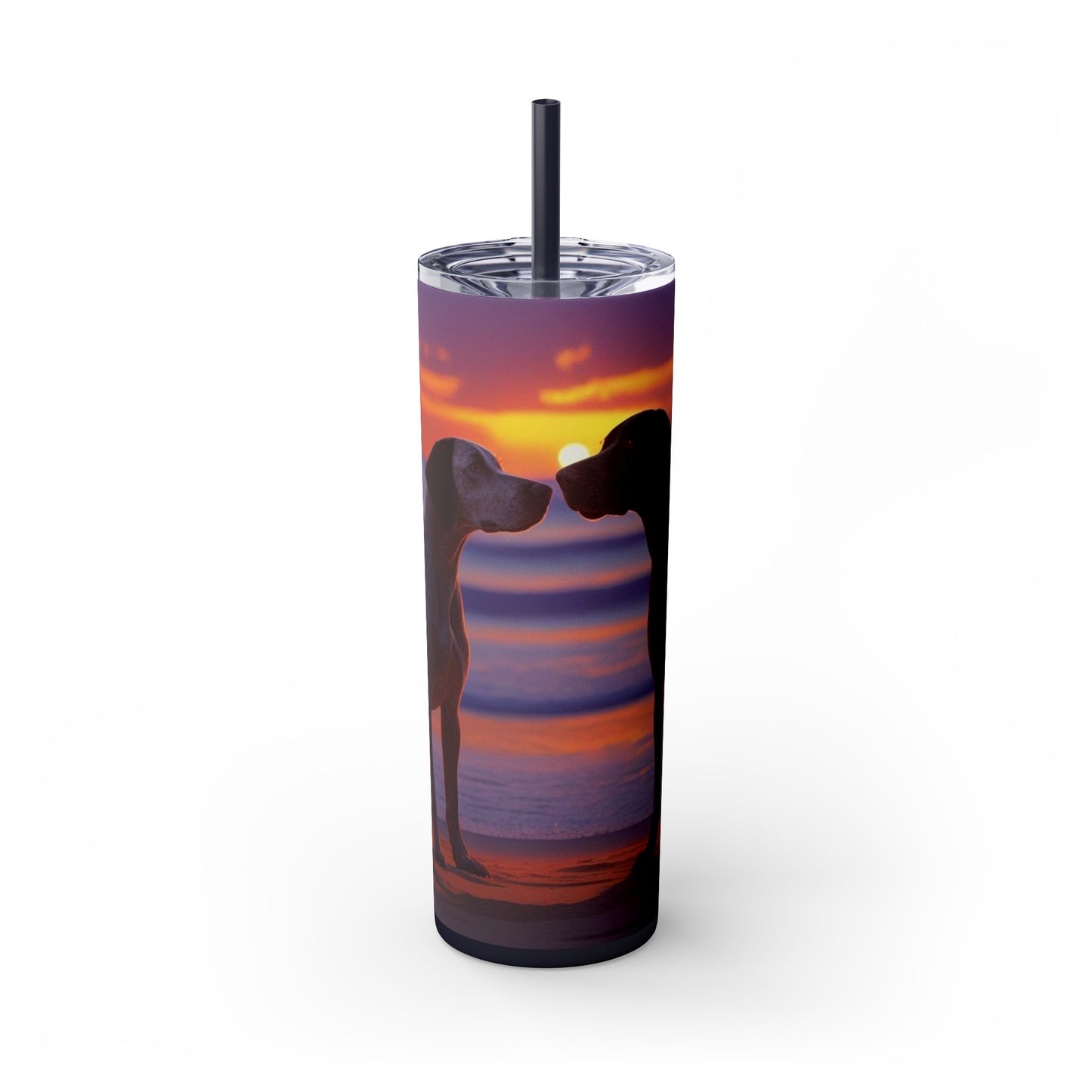 German Shorthaired Pointer Love Skinny Tumbler with Straw, 20oz