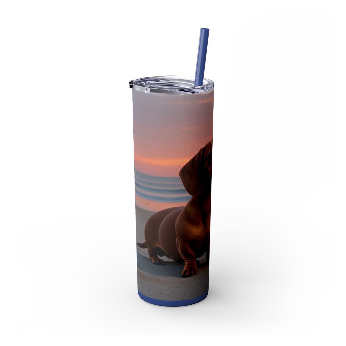Vaso delgado con pajita Dachshund Love, 20 oz