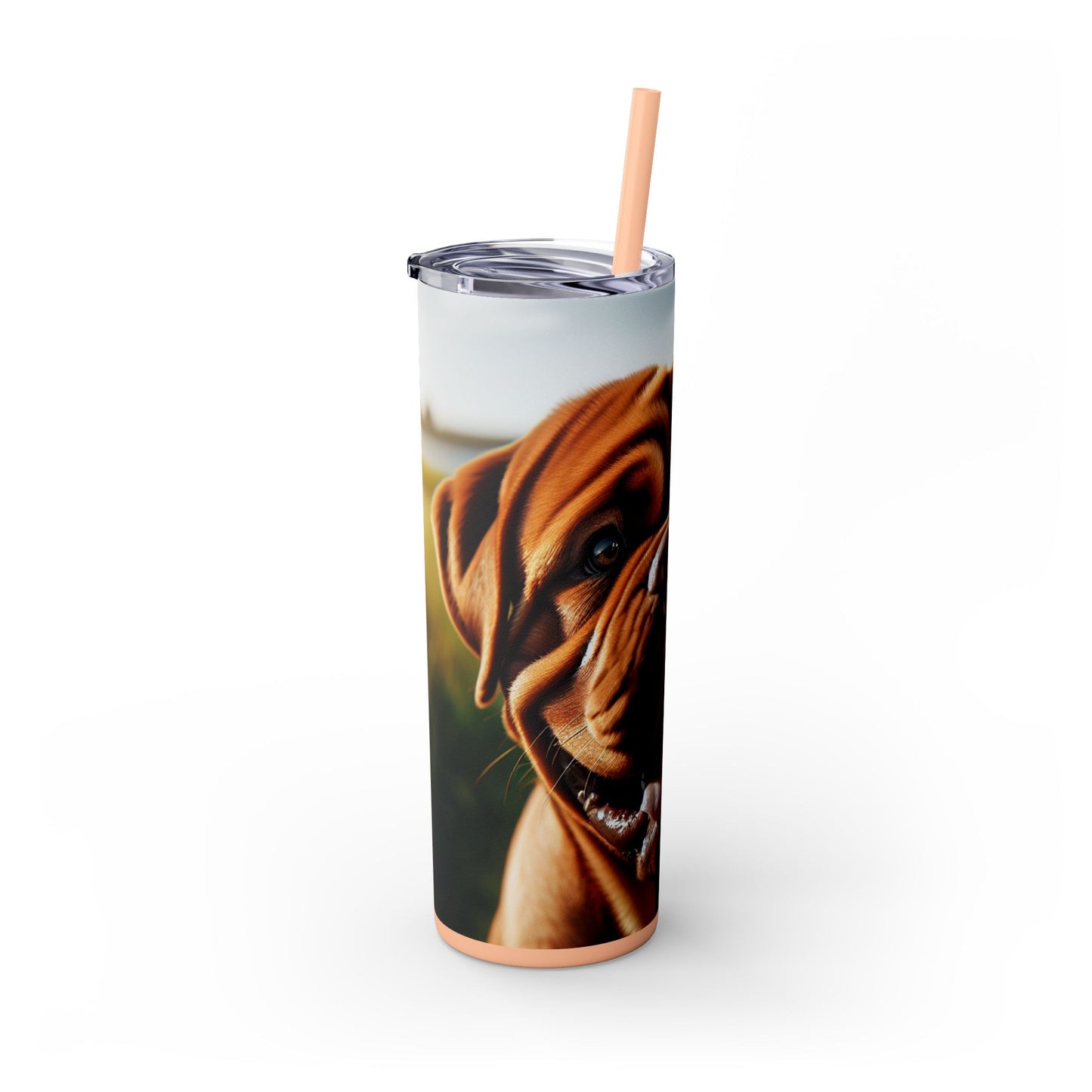Dogue de Bordeaux Skinny Tumbler with Straw, 20oz
