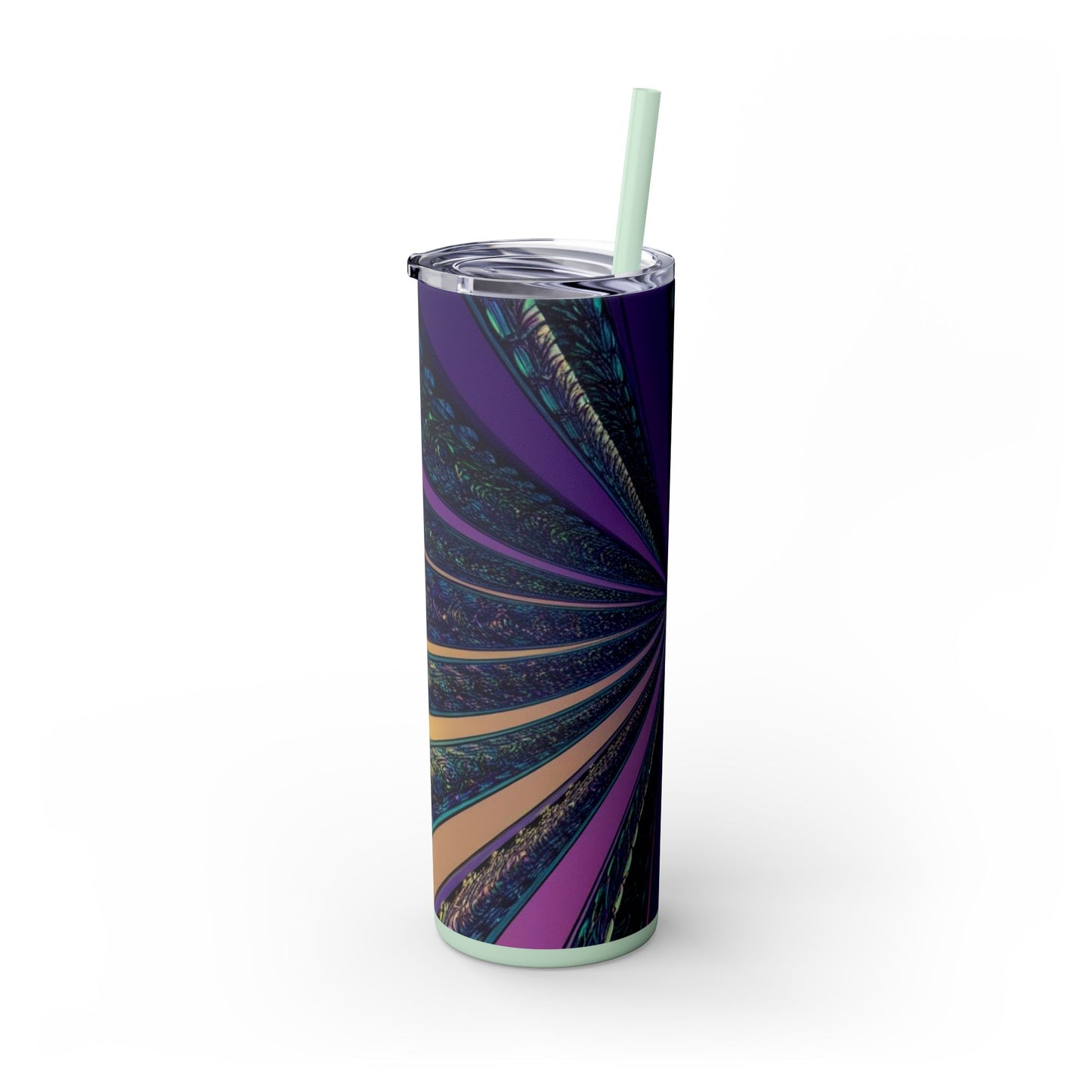 Optical Illusion Skinny Tumbler with Straw, 20oz