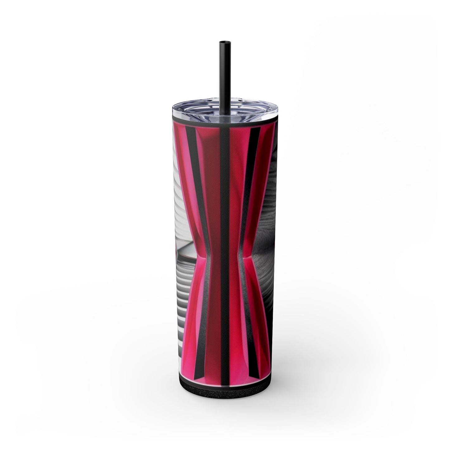 Optical Illusion Skinny Tumbler with Straw, 20oz
