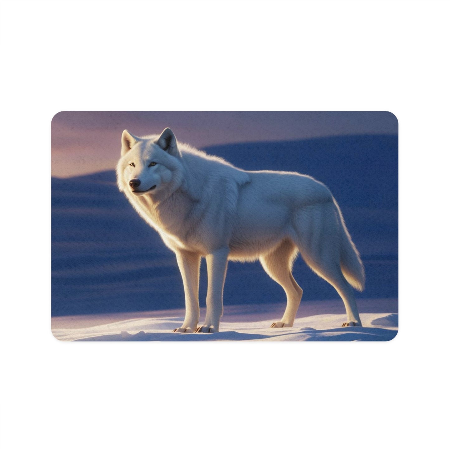 Pet Food Mat (12x18) - White Wolf