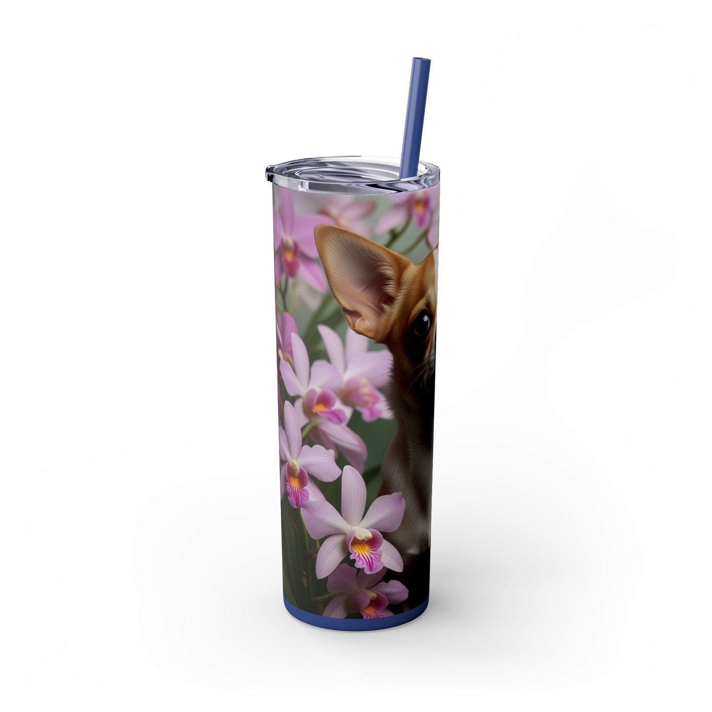 Vaso delgado con pajita para chihuahua, 20 oz