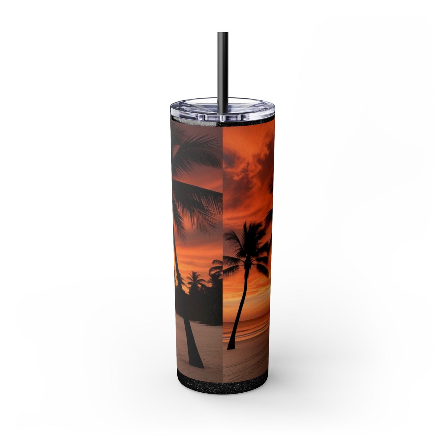 Brilliant Sunrise Skinny Tumbler with Straw, 20oz