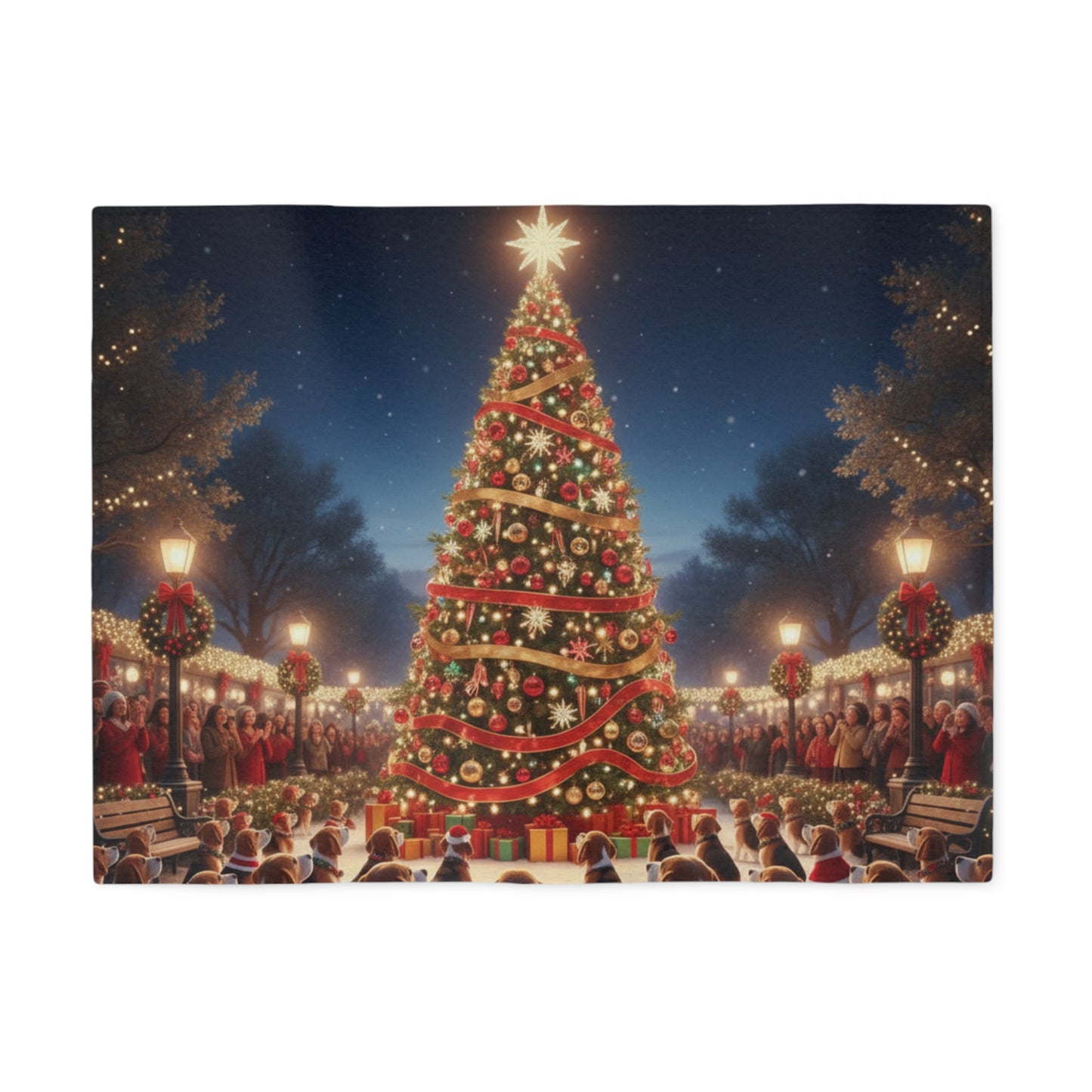Christmas Tree Lighting Celebration Blanket