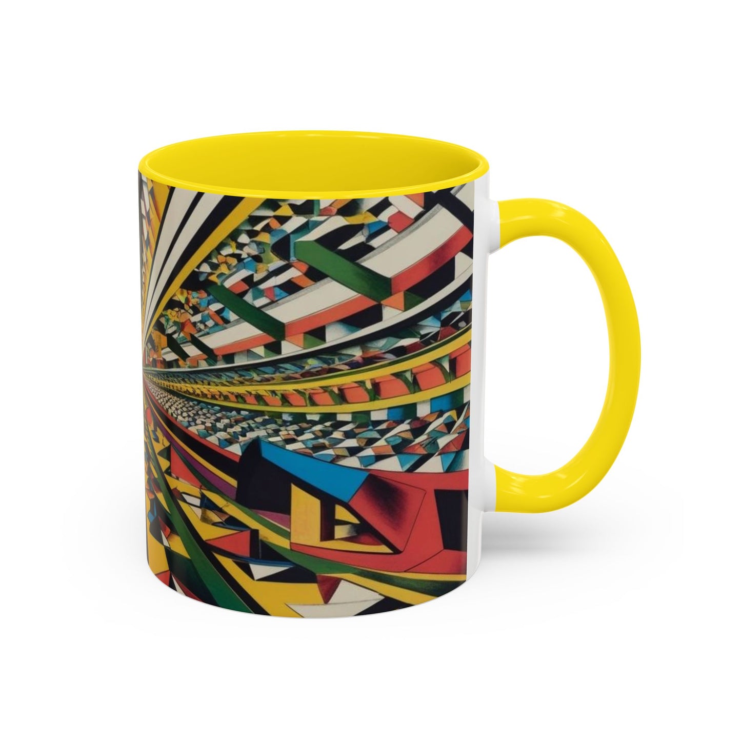 Optical Illusion Accent Mug – Ceramic Coffee Cup