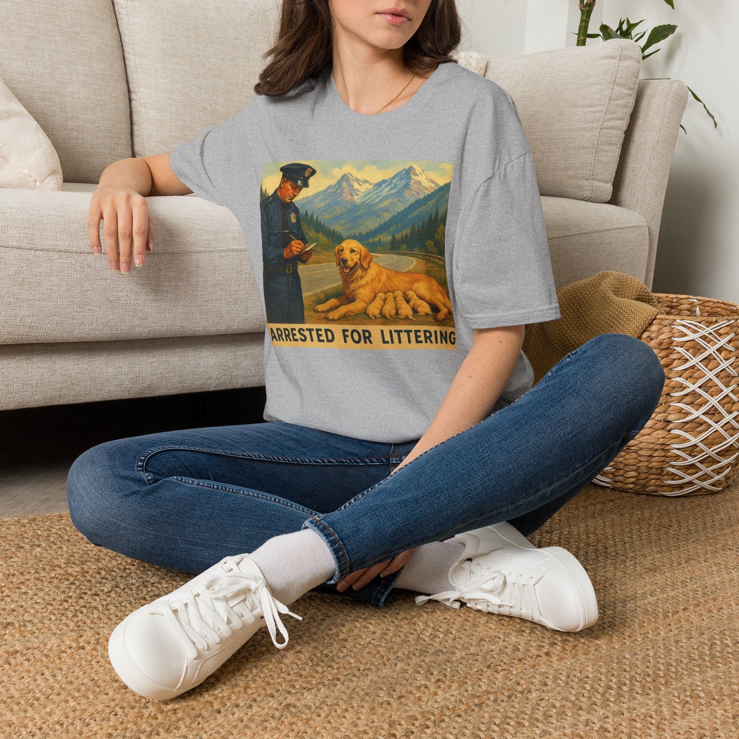 "Arrested for Littering" Retro Tee Shirt