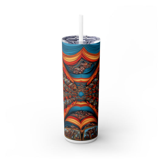 Optical Illusion Skinny Tumbler with Straw, 20oz