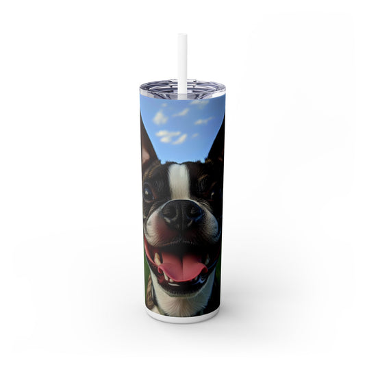 Boston Terrier Tumbler with Straw, 20oz