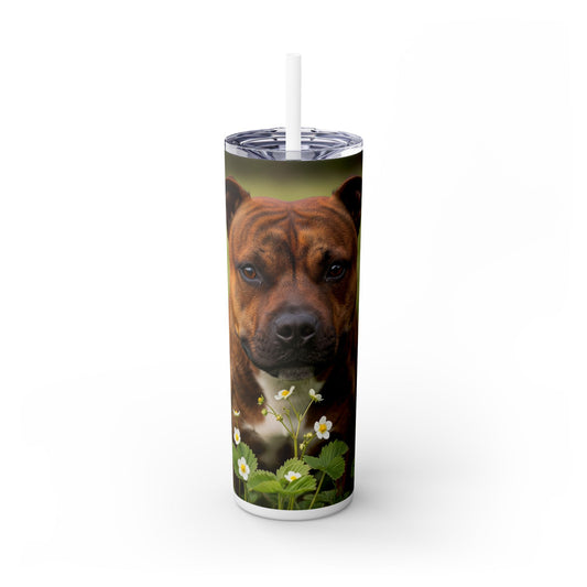 Staffordshire Bull Terrier Tumbler with Straw, 20oz