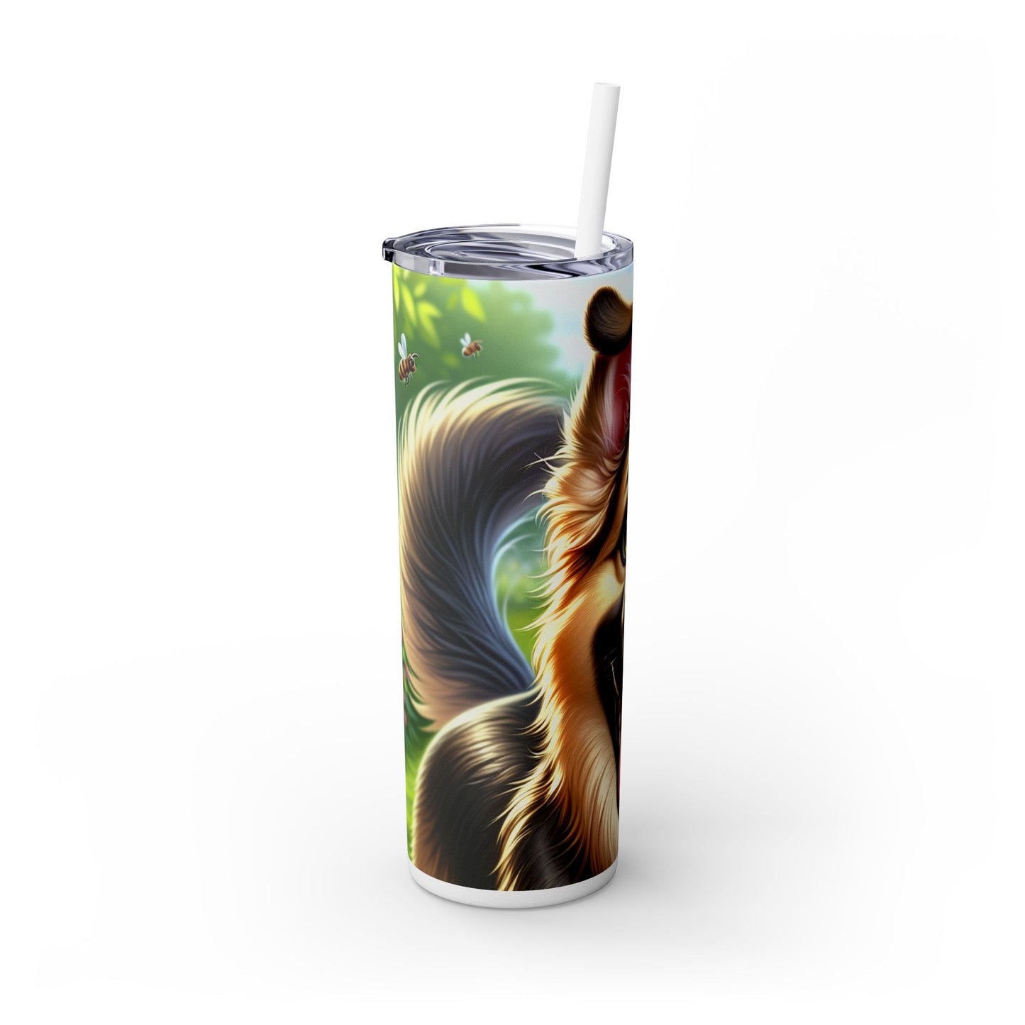 German Shepherd Skinny Tumbler with Straw, 20oz