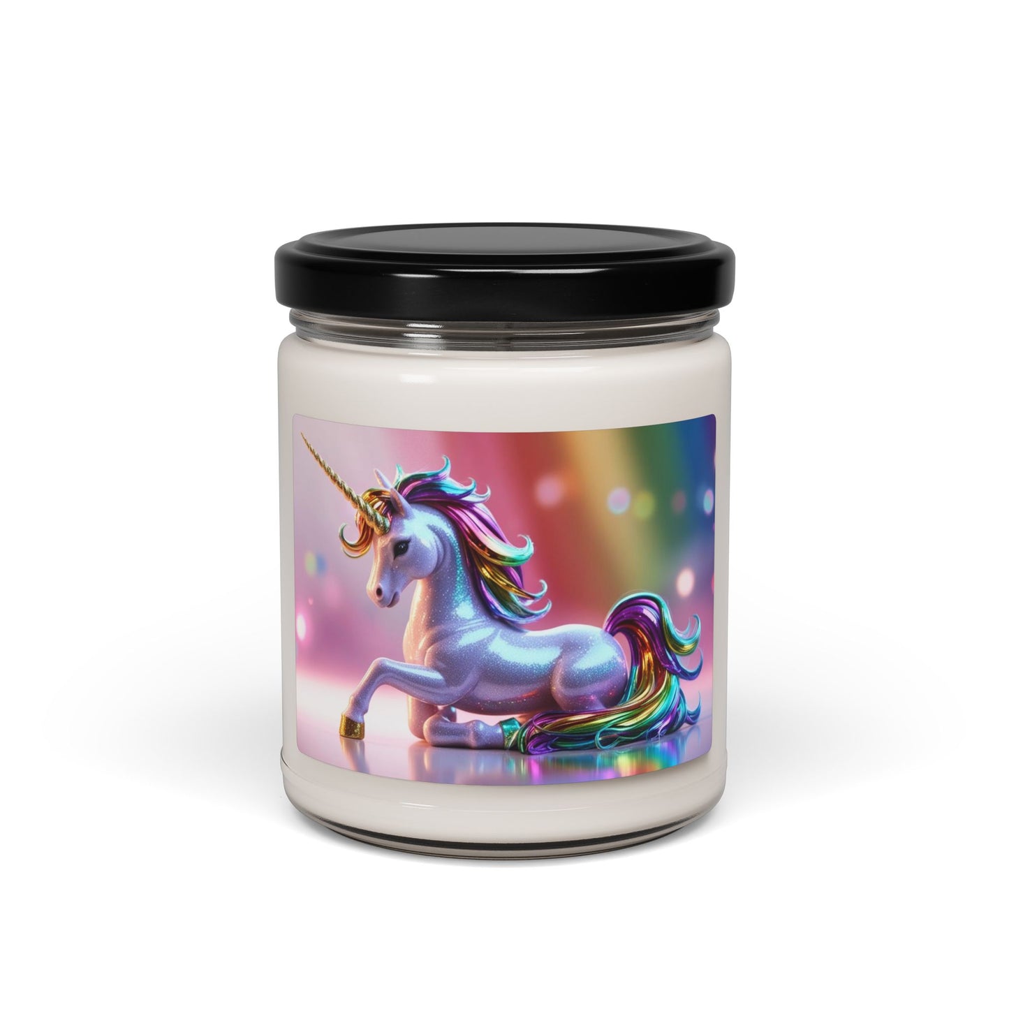 Glittery Rainbow Unicorn- Scented Soy Candle, 9oz