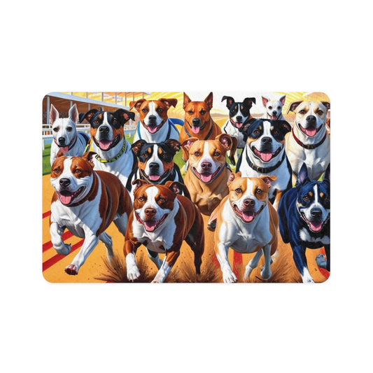 Pet Food Mat (12x18) - Racing Dogs