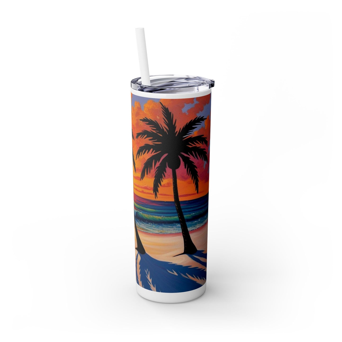 Brilliant Sunrise Skinny Tumbler with Straw, 20oz