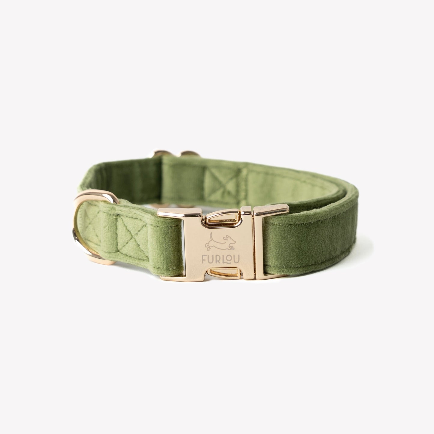 'Verde' - Collar de terciopelo para perro