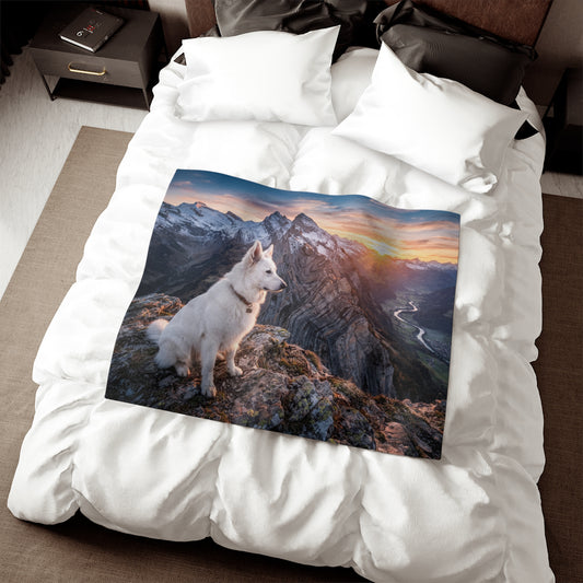 White Swiss Shepherd Dog Blanket
