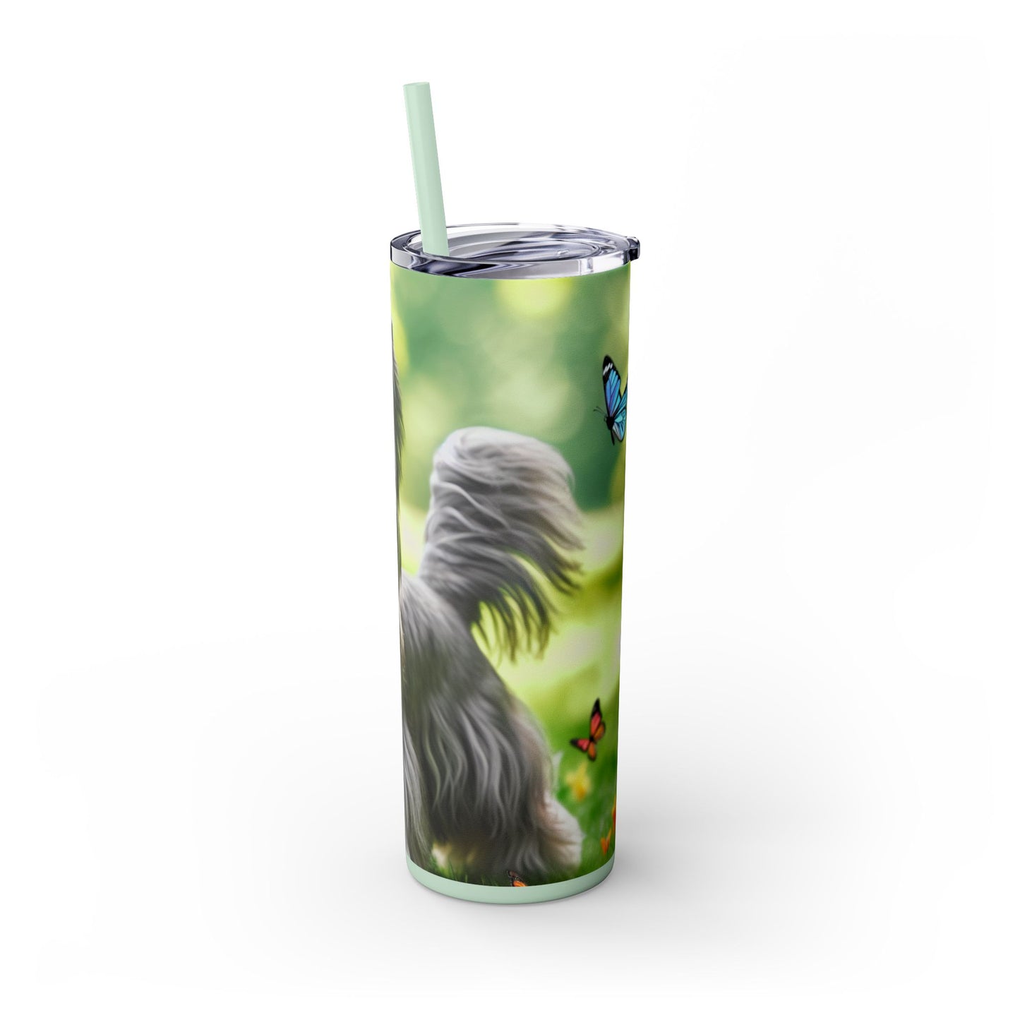 Skye Terrier Skinny Tumbler with Straw, 20oz