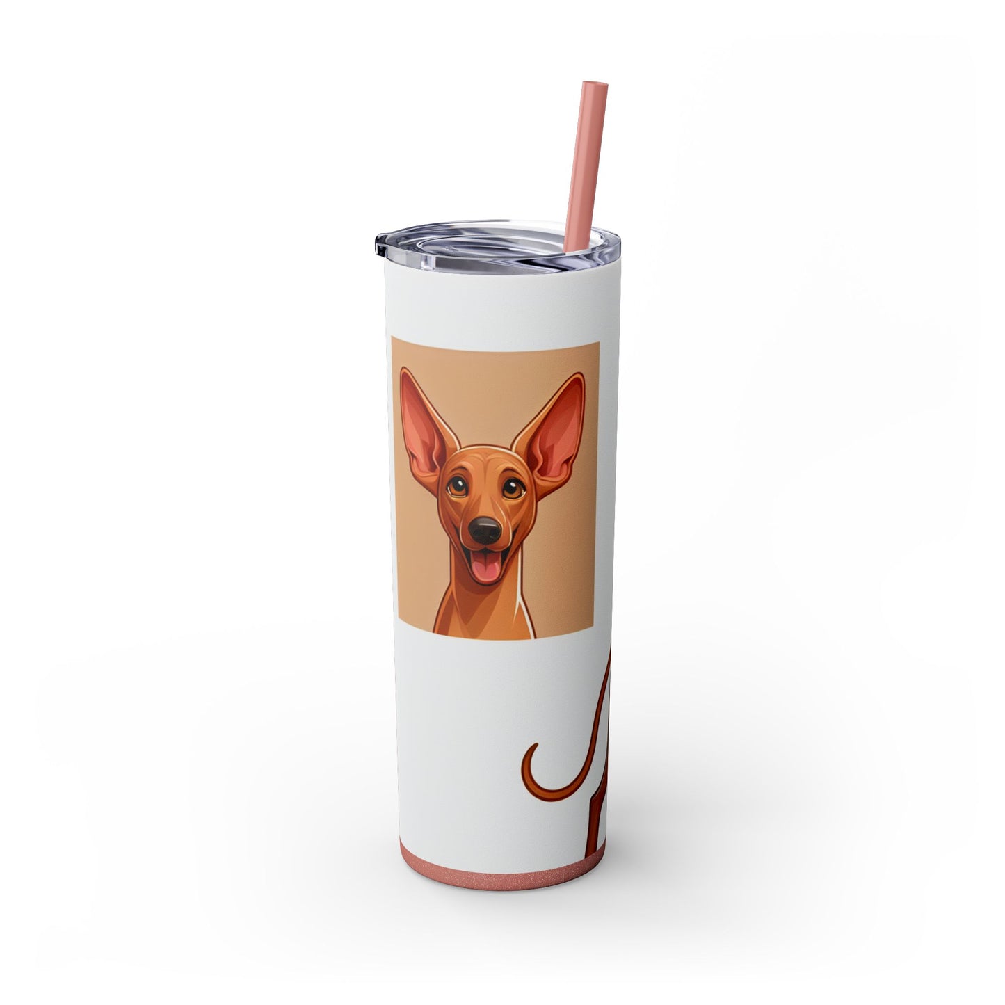 Pharaoh Hound Skinny Tumbler with Straw, 20oz