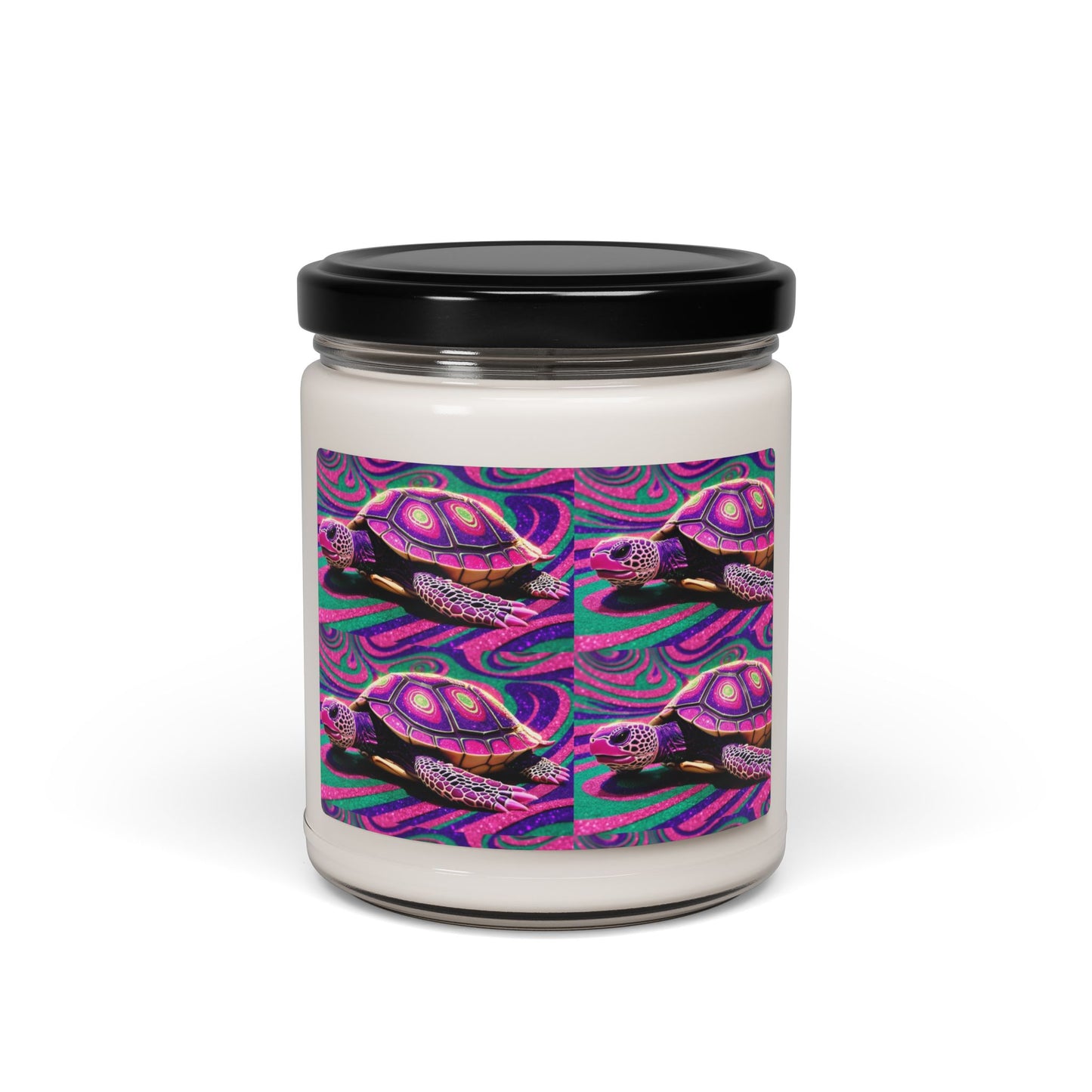 Glittery Psychedelic Turtle- Scented Soy Candle, 9oz