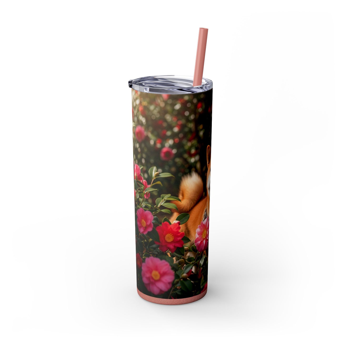 Shiba Inu Skinny Tumbler with Straw, 20oz