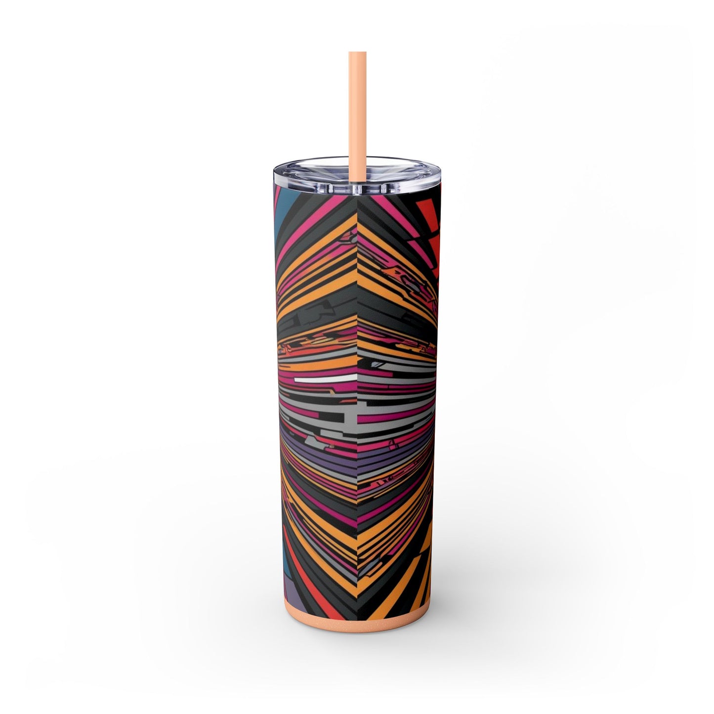 Optical Illusion Skinny Tumbler with Straw, 20oz