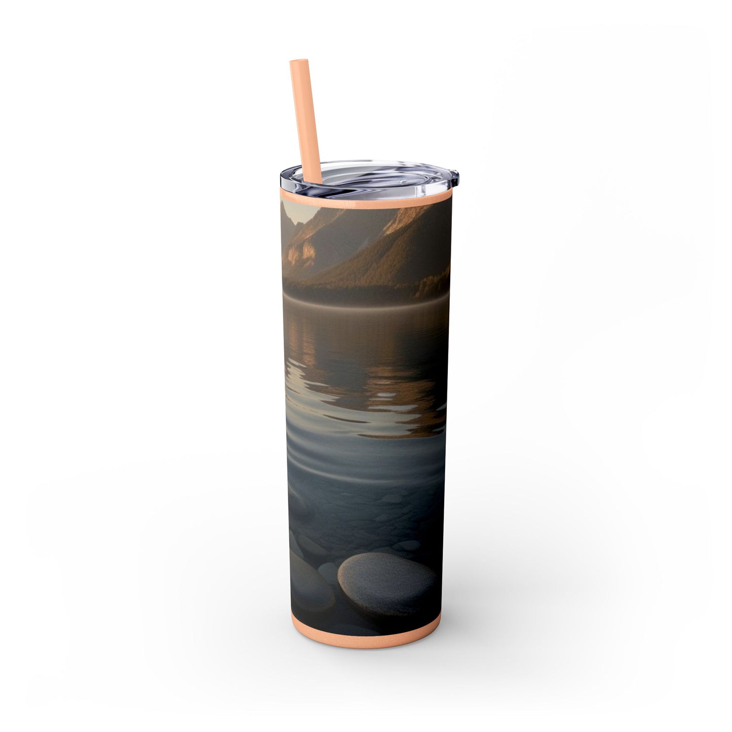 Ripple in a Mountain Lake Skinny Tumbler with Straw, 20oz