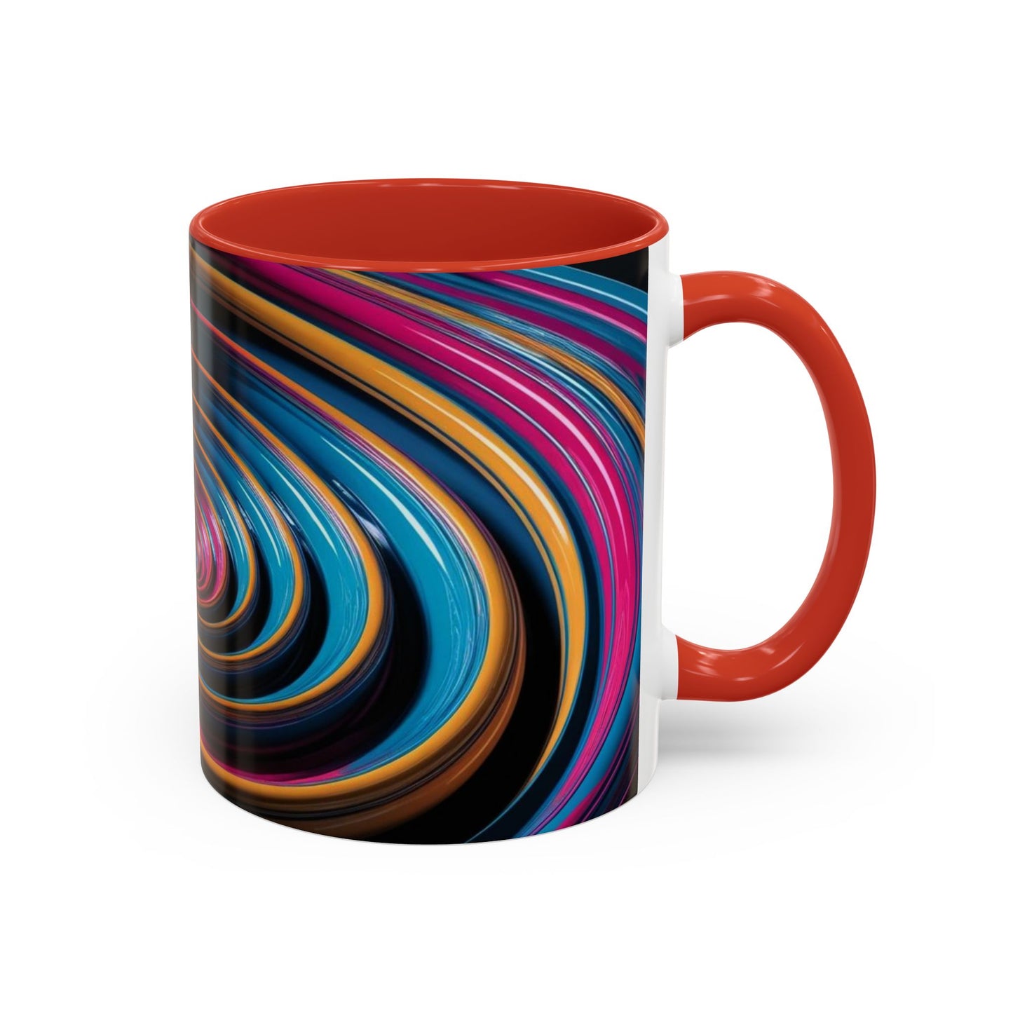 Optical Illusion Accent Mug – Ceramic Coffee Cup
