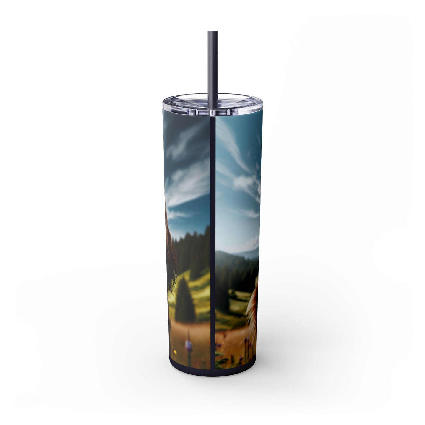 Skinny Tumbler with Straw – 20 oz Stainless Steel Cup