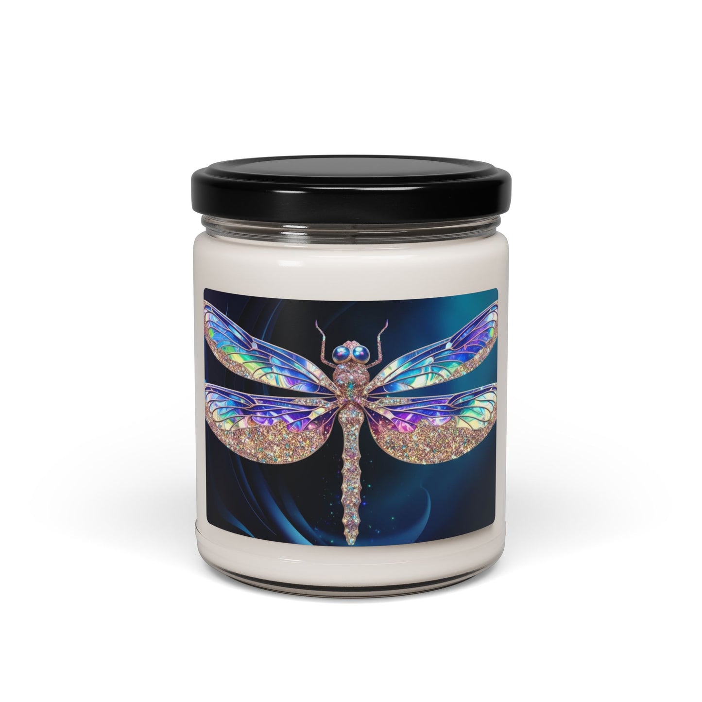 Glittery Psychedelic Dragonfly- Scented Soy Candle, 9oz