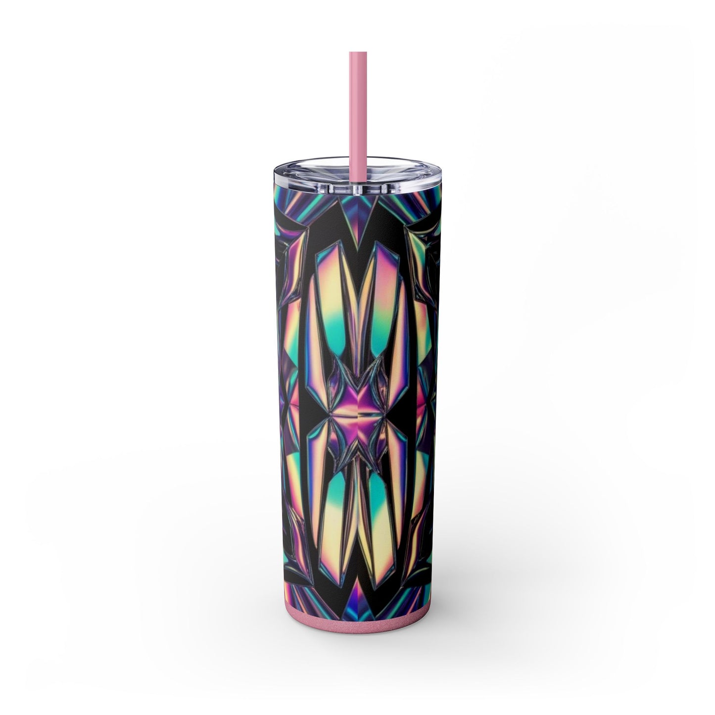 Optical Illusion Skinny Tumbler with Straw, 20oz