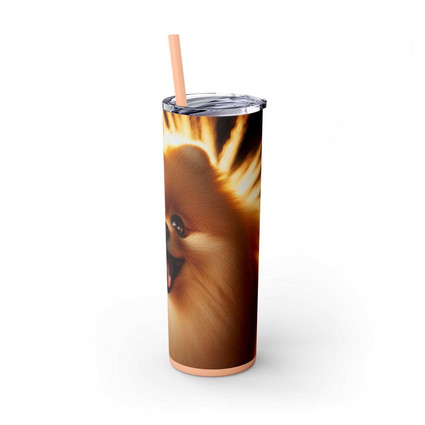 Pomeranian Skinny Tumbler with Straw, 20oz