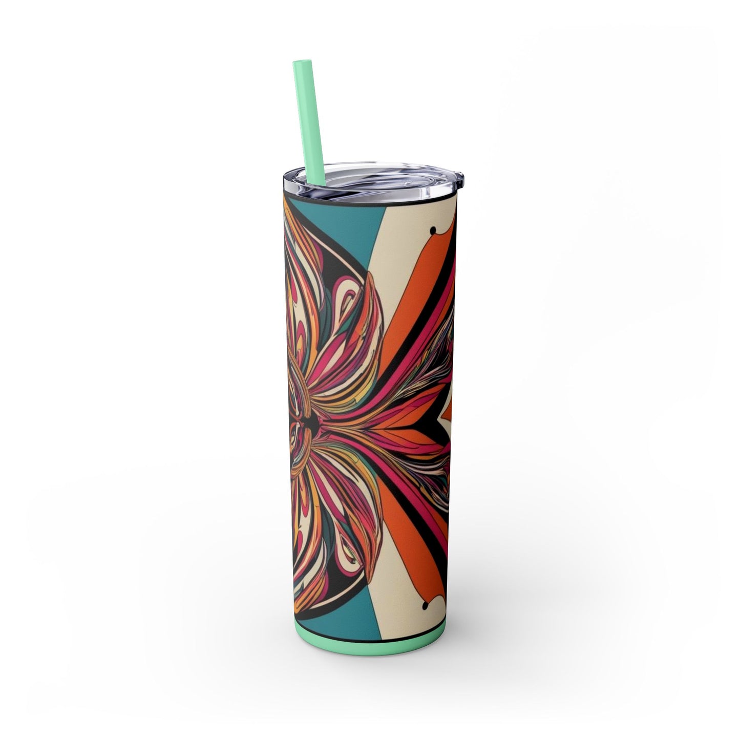 Optical Illusion Skinny Tumbler with Straw, 20oz
