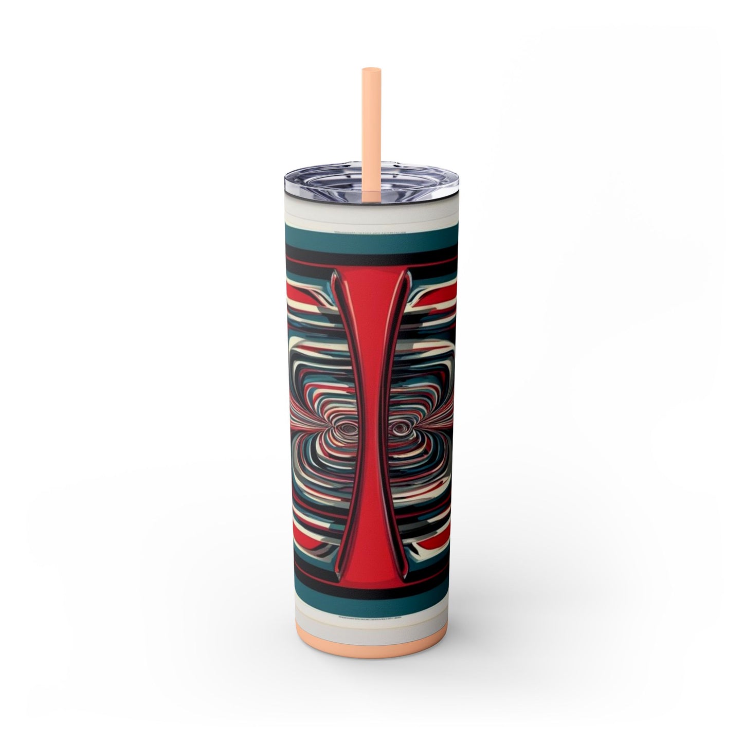 Optical Illusion Skinny Tumbler with Straw, 20oz