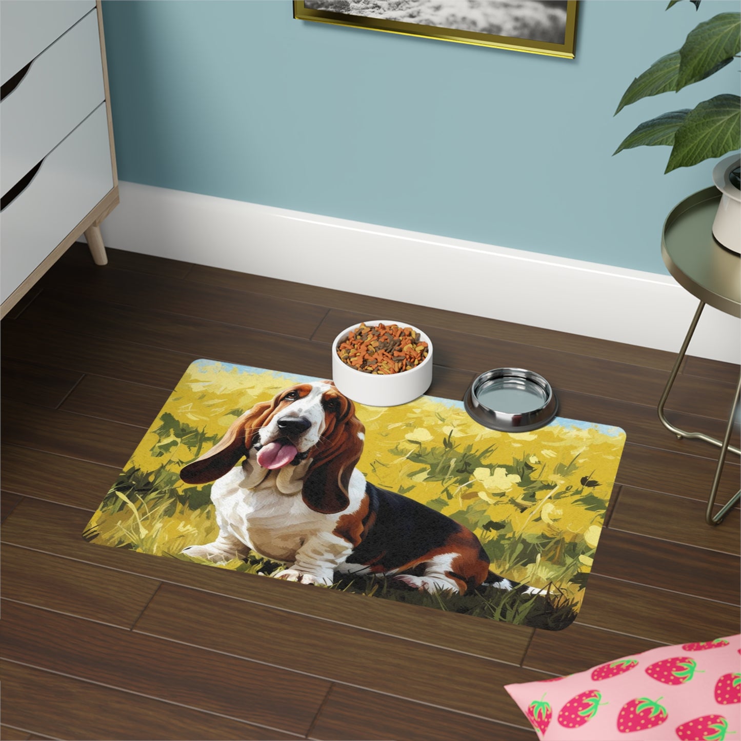 Pet Food Mat (12x18) - Basset Hound