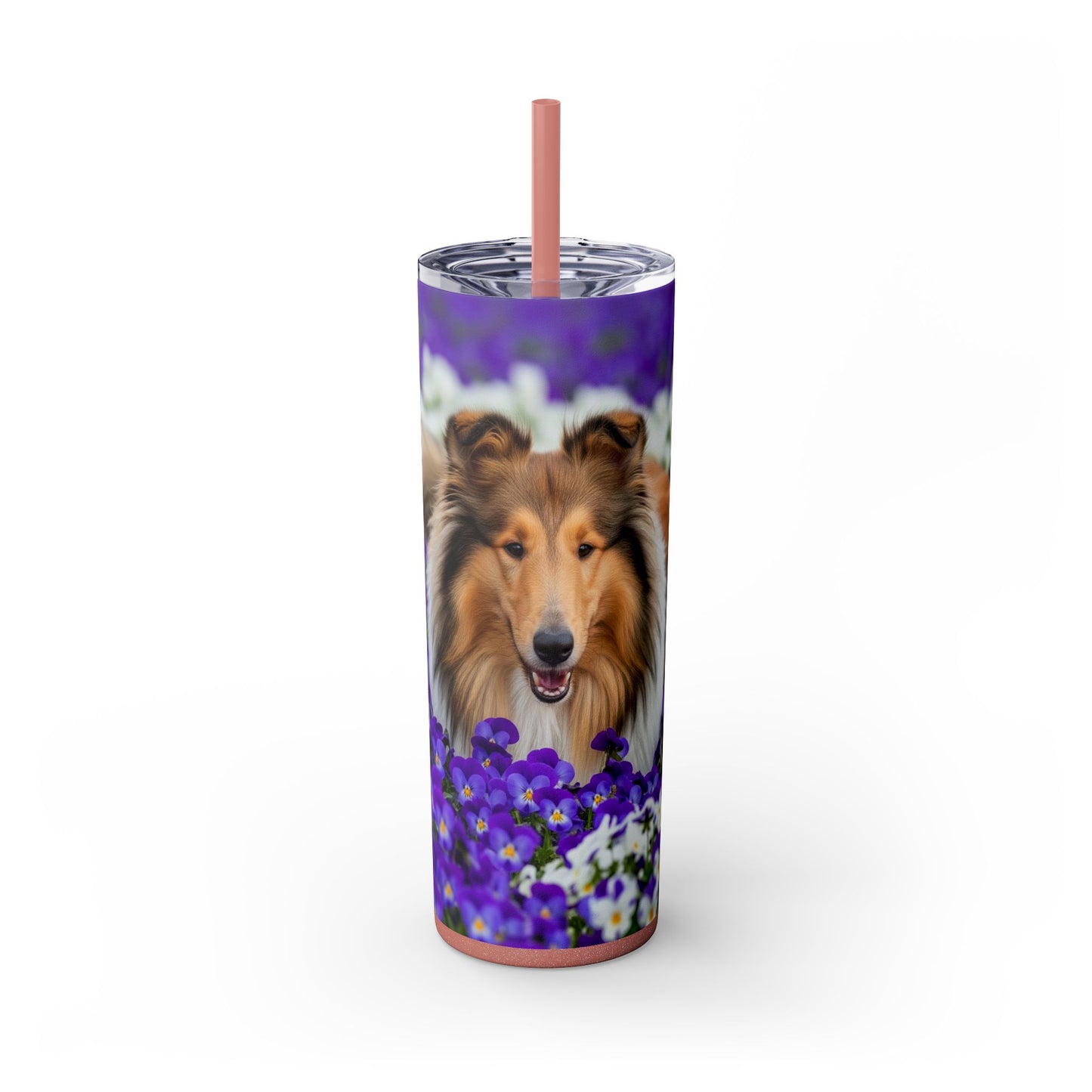 Gobelet isotherme Collie Skinny avec paille, 590 ml