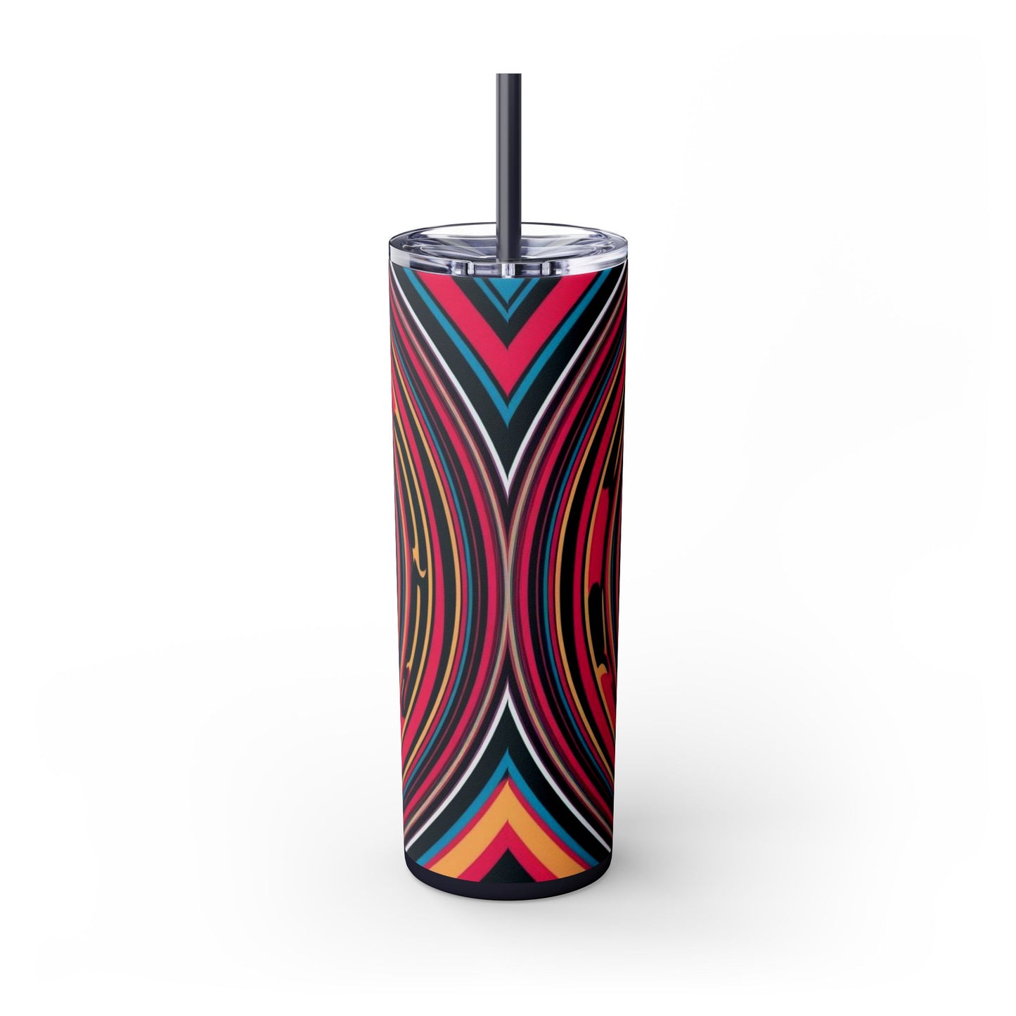 Optical Illusion Skinny Tumbler with Straw, 20oz