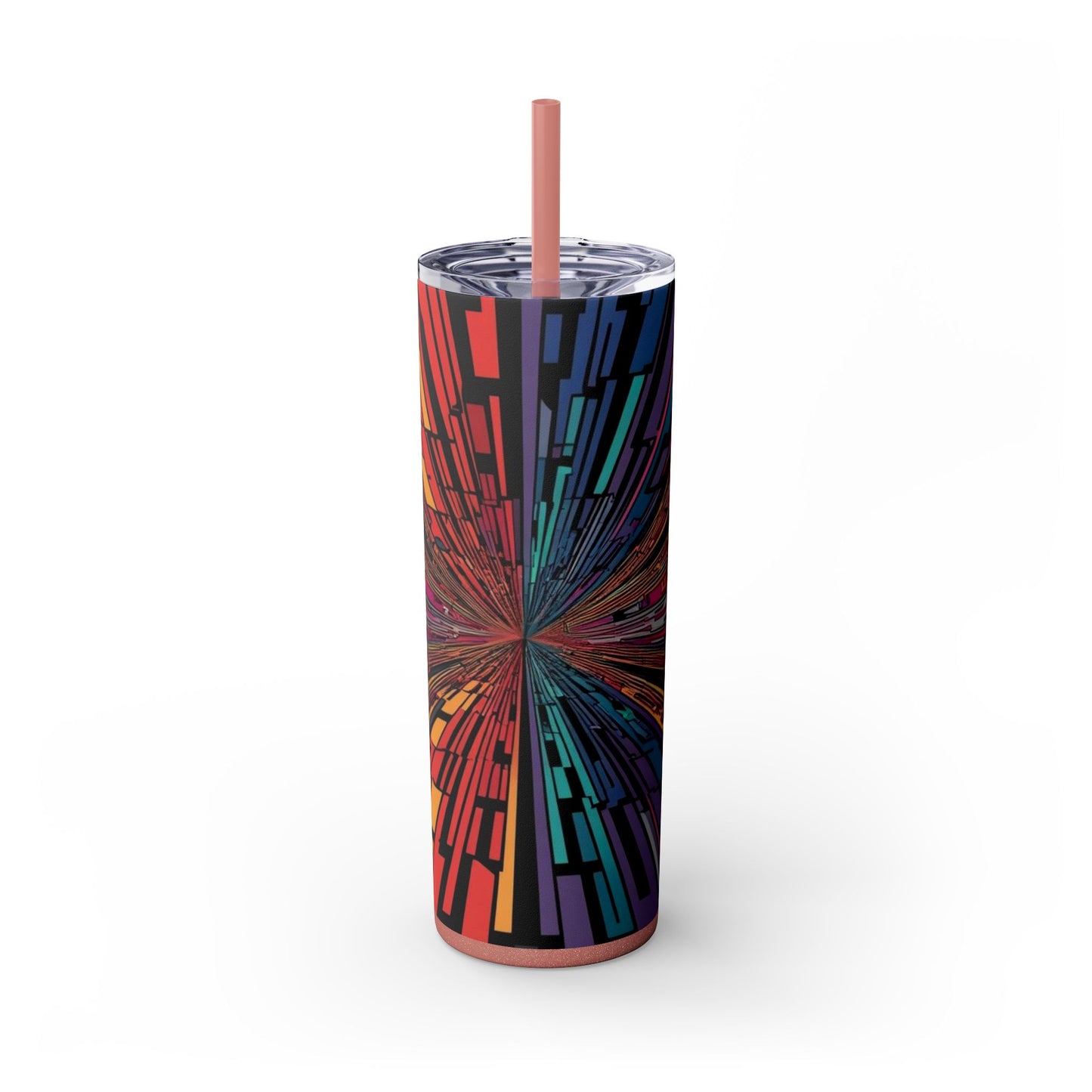 Optical Illusion Skinny Tumbler with Straw, 20oz