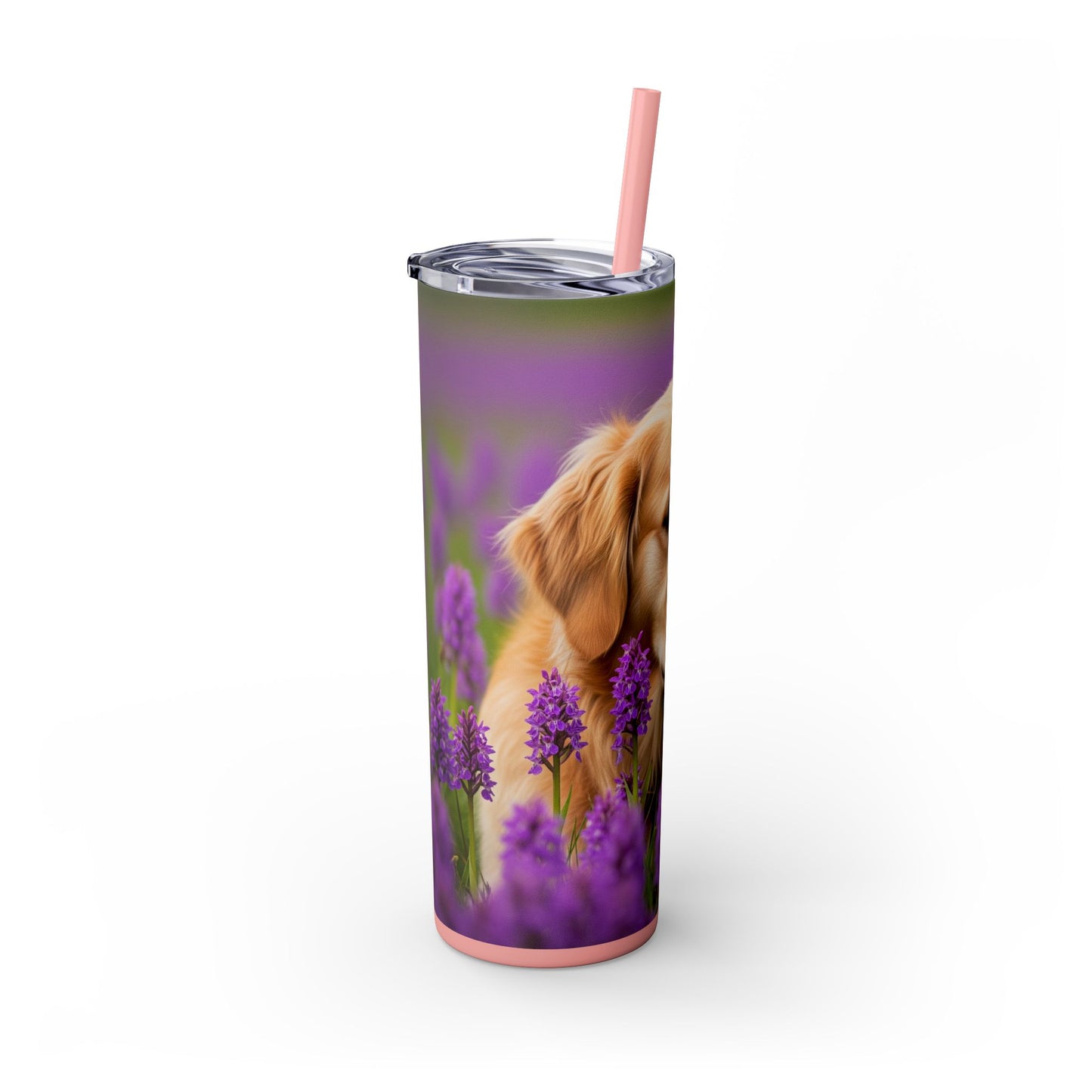 Golden Retriever Skinny Tumbler with Straw, 20oz