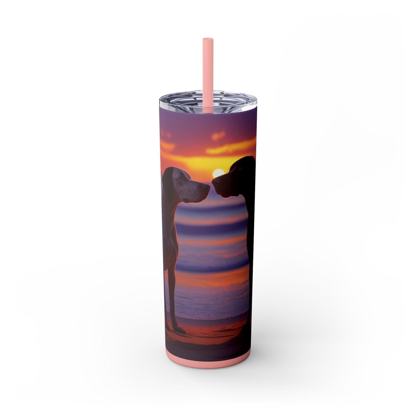 German Shorthaired Pointer Love Skinny Tumbler with Straw, 20oz