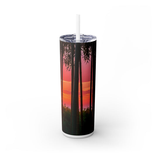 Bamboo Forest Sunrise Skinny Tumbler with Straw, 20oz